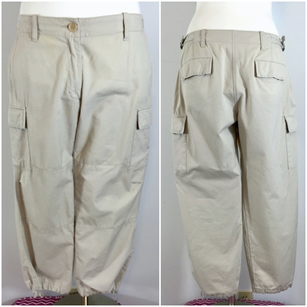 J. Crew Khaki Ripstop Cropped Cargo Pants